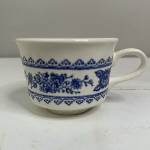 Vintage Royal China USA Coffee Cups Blue Floral Transferware Blue White Cup